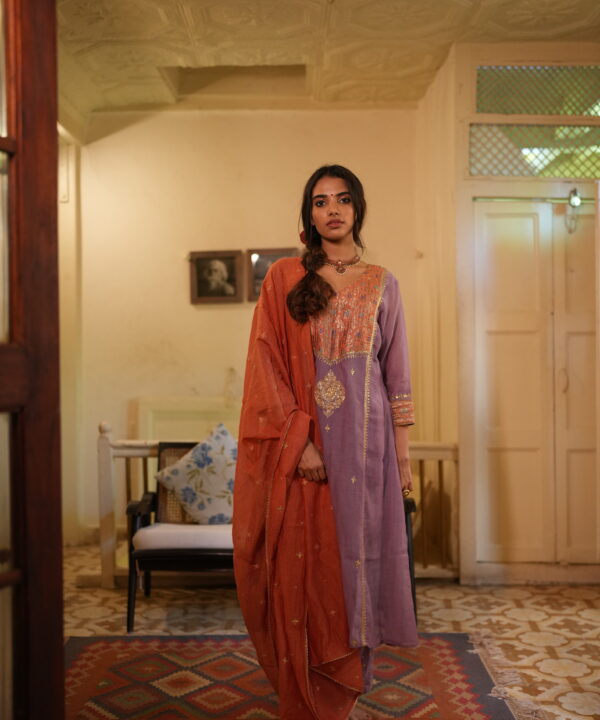 Chanderi Silk Rose Ebony
